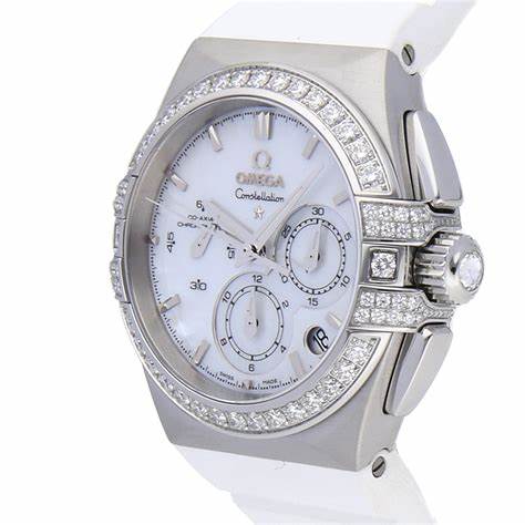 The white dials fake watches are decorated with diamonds.